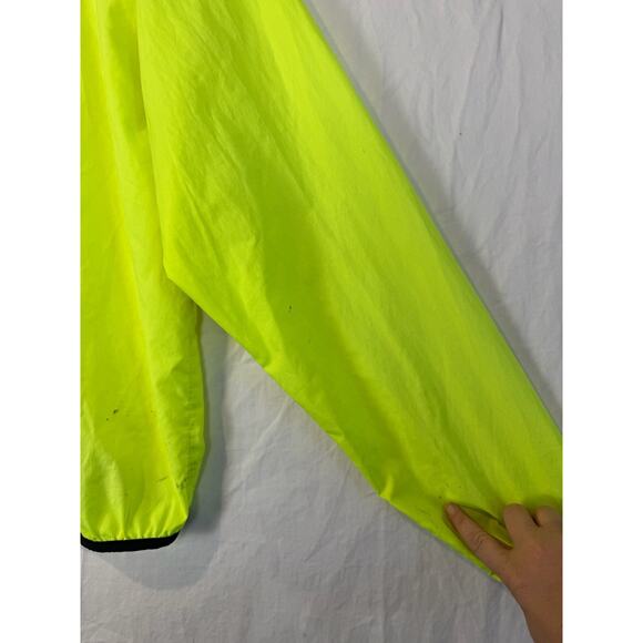 Louis Garneau Cycling Jacket M/L Neon Yellow Full Zip Lightweight - Picture 6 of 6